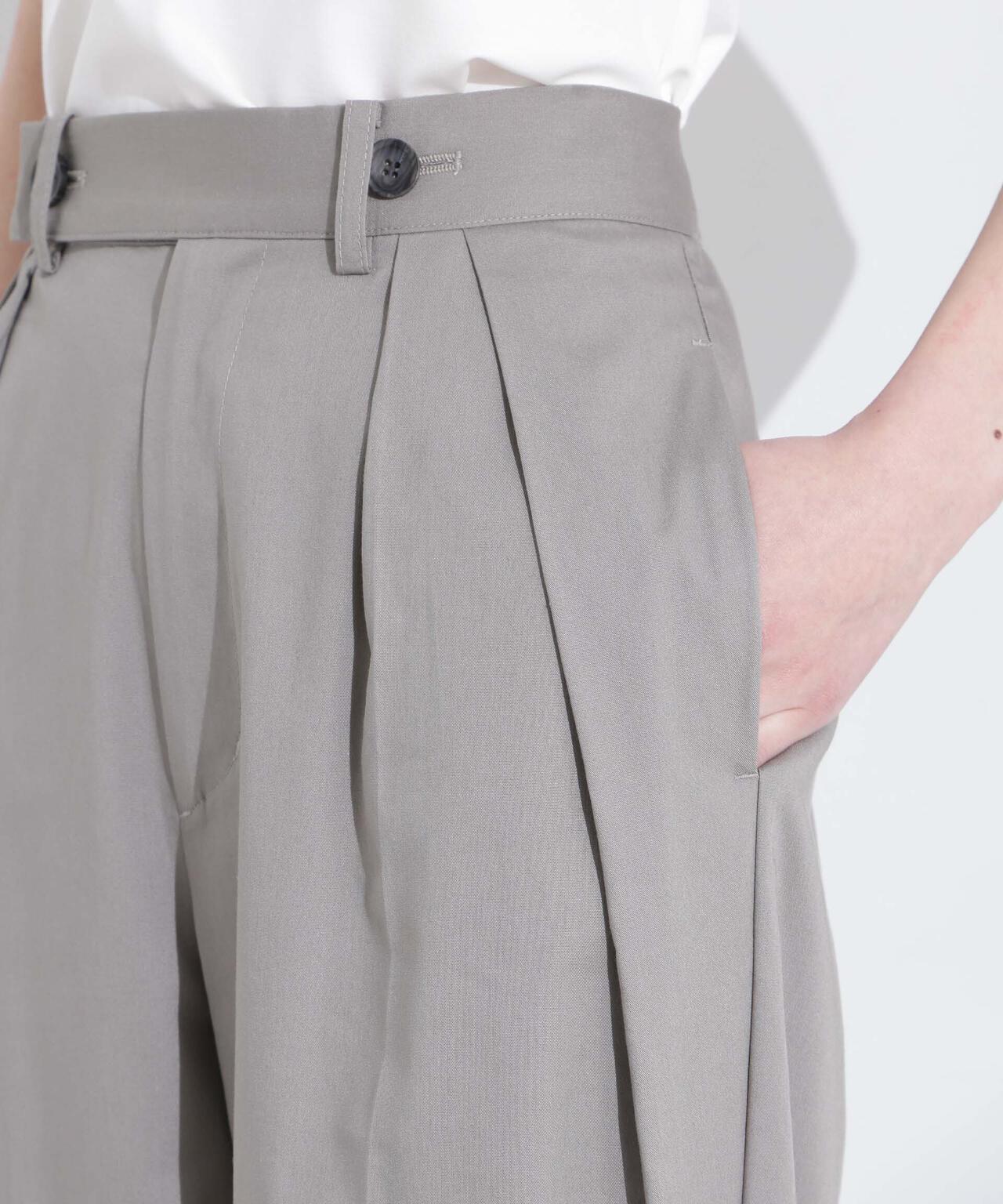 リネンストレッチタックコクーンパンツ 6695127318