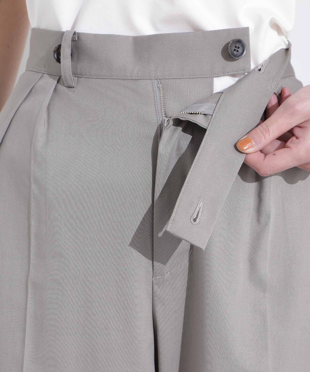 リネンストレッチタックコクーンパンツ 6695127318