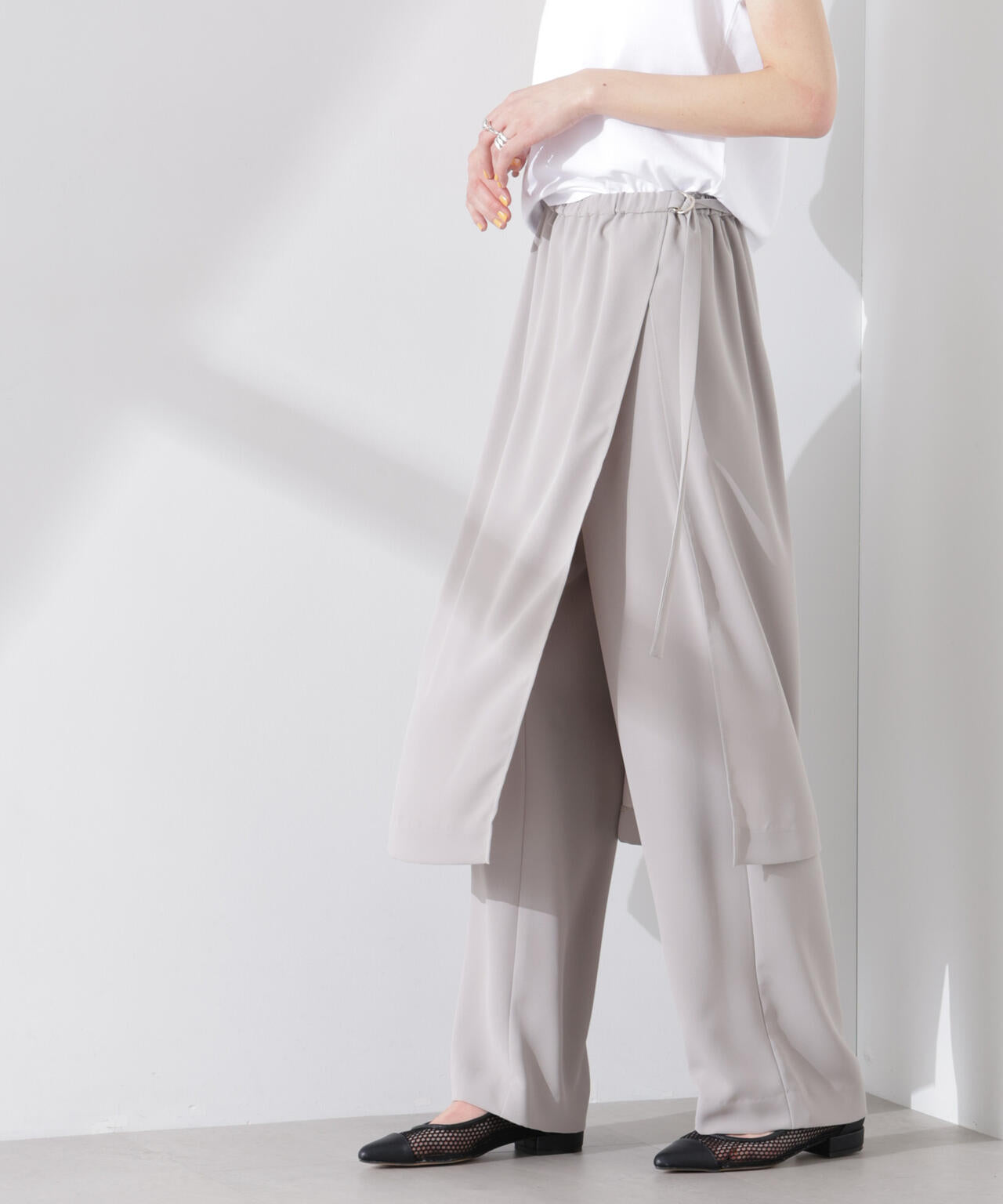 ラップスカート付きツイルパンツ 6695127320