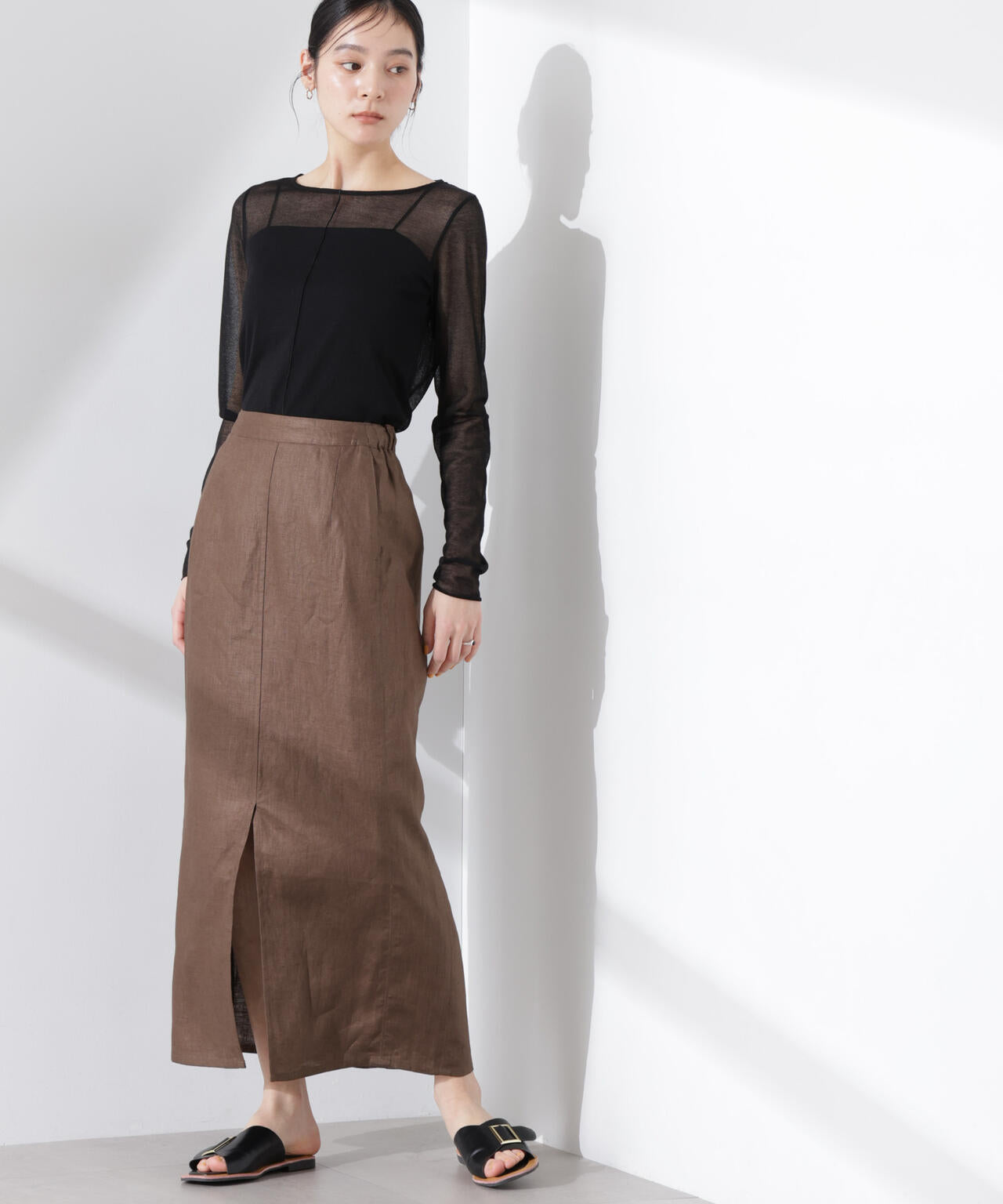 ヨーロピアンフラックス サイド切替Iラインスカート(セットアップ可) 6695130301