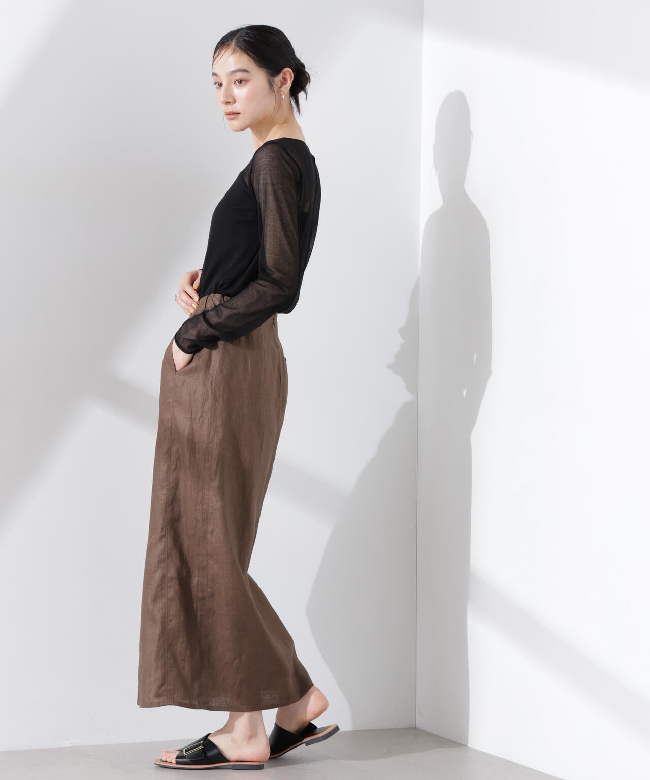 ヨーロピアンフラックス サイド切替Iラインスカート(セットアップ可) 6695130301