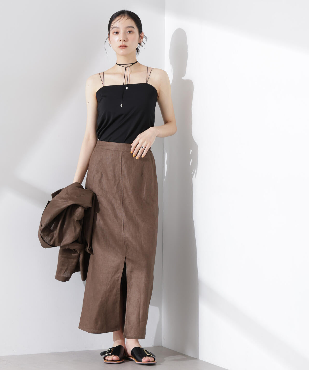 ヨーロピアンフラックス サイド切替Iラインスカート(セットアップ可) 6695130301