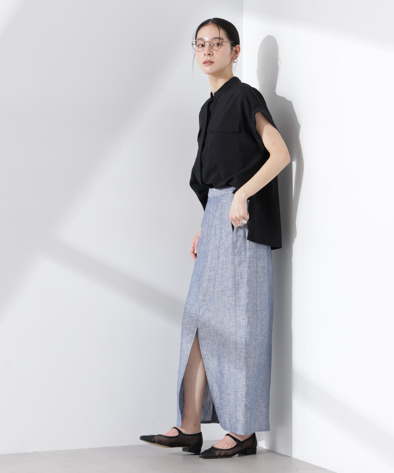 ヨーロピアンフラックス サイド切替Iラインスカート(セットアップ可) 6695130301