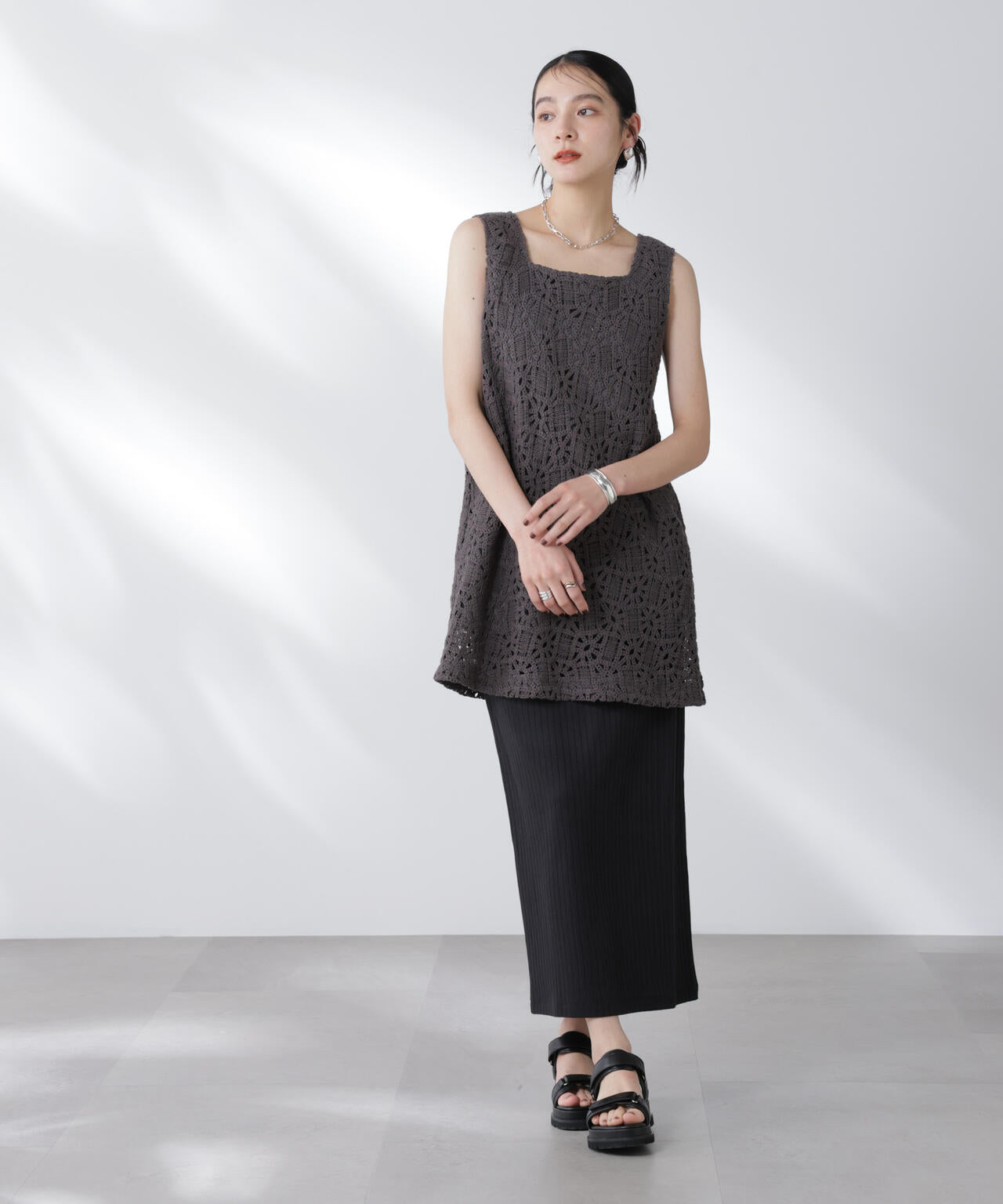 Anti Soaked(R) 汗染み防止リブタイトスカート(セットアップ可) 6695130302