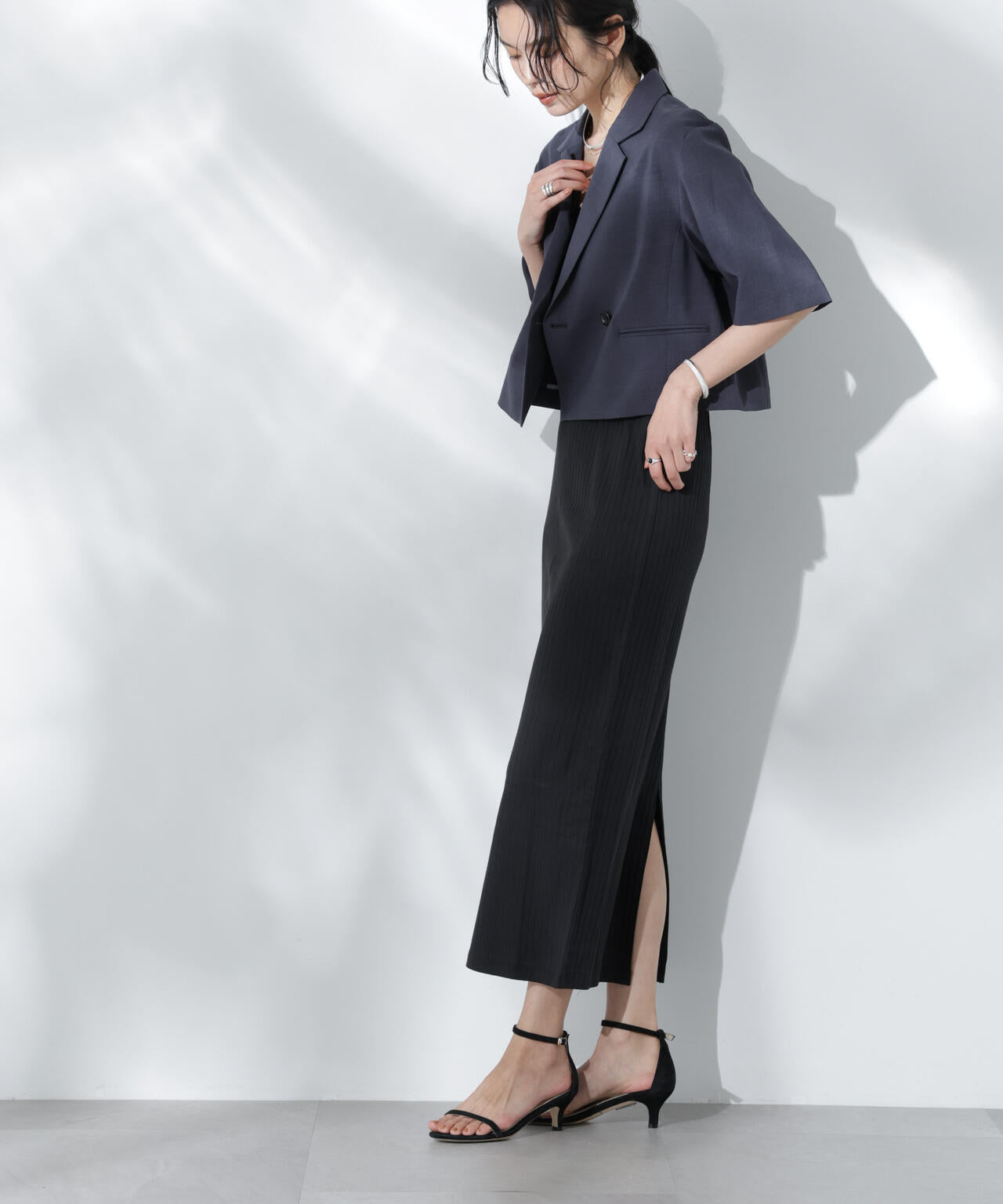 Anti Soaked(R) 汗染み防止リブタイトスカート(セットアップ可) 6695130302