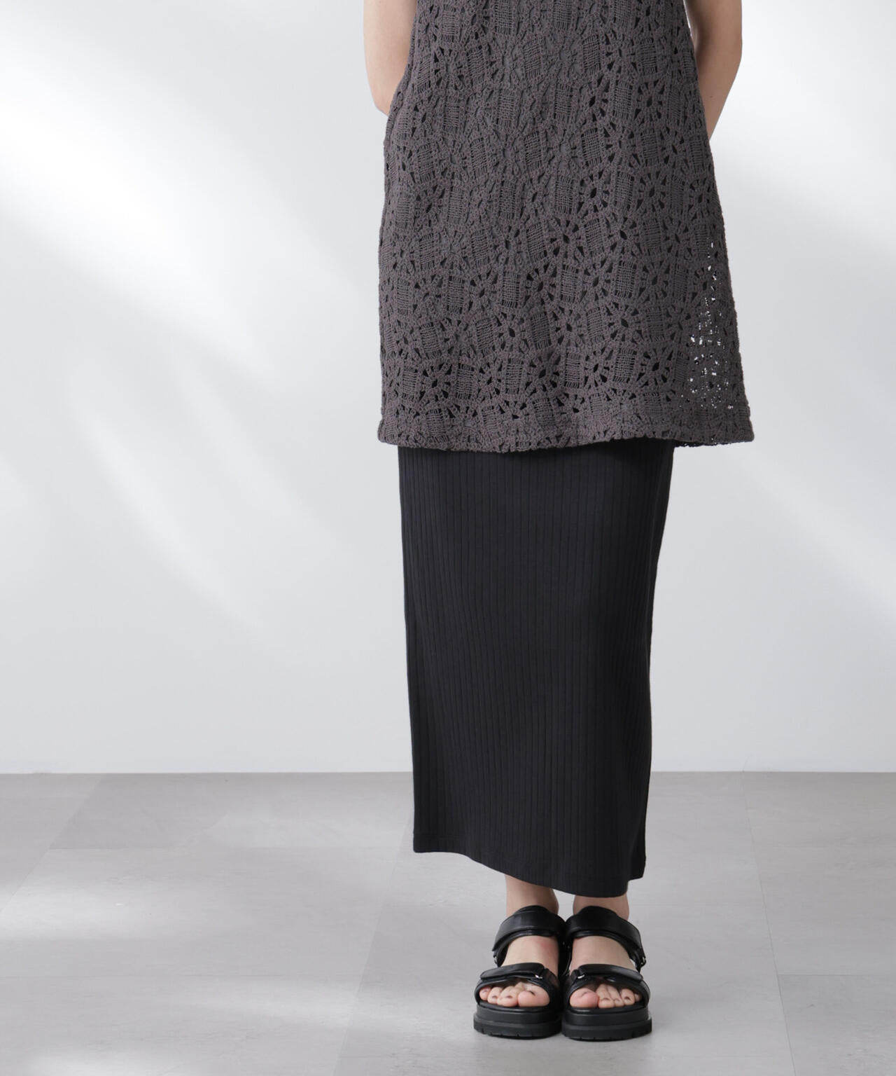 Anti Soaked(R) 汗染み防止リブタイトスカート(セットアップ可) 6695130302