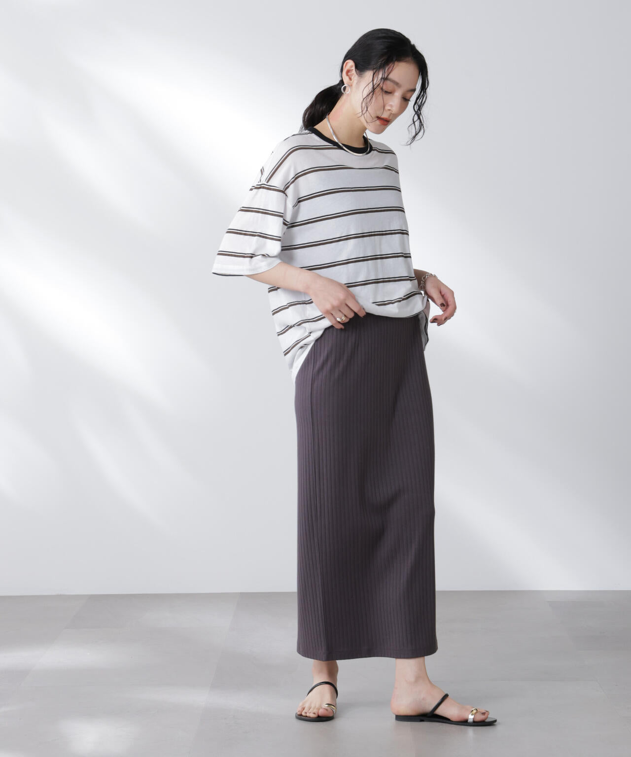 Anti Soaked(R) 汗染み防止リブタイトスカート(セットアップ可) 6695130302