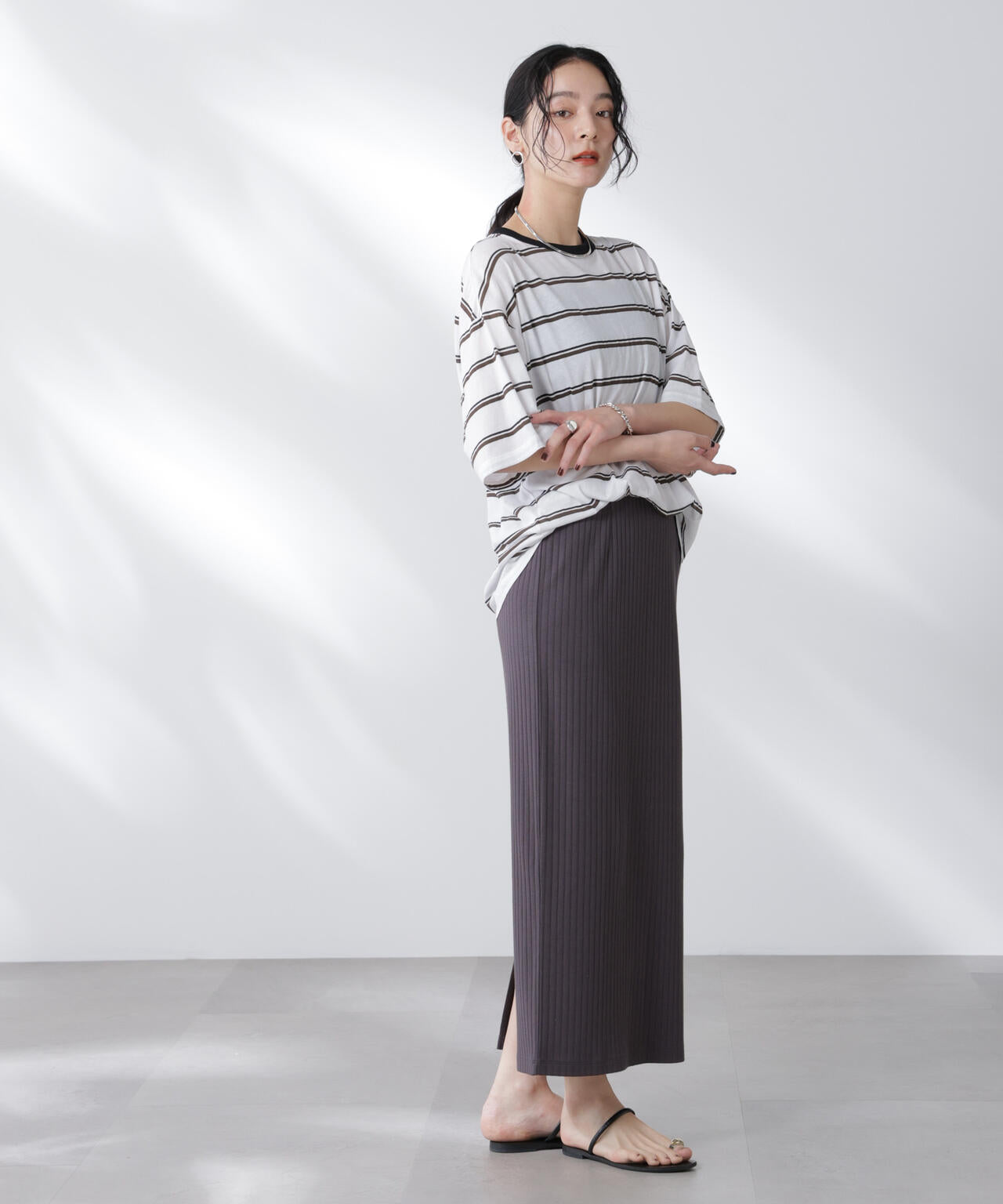 Anti Soaked(R) 汗染み防止リブタイトスカート(セットアップ可) 6695130302