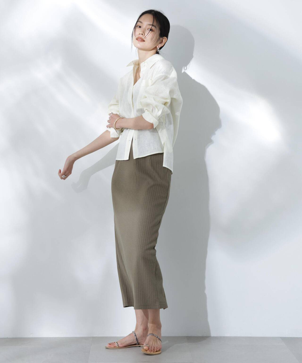 Anti Soaked(R) 汗染み防止リブタイトスカート(セットアップ可) 6695130302