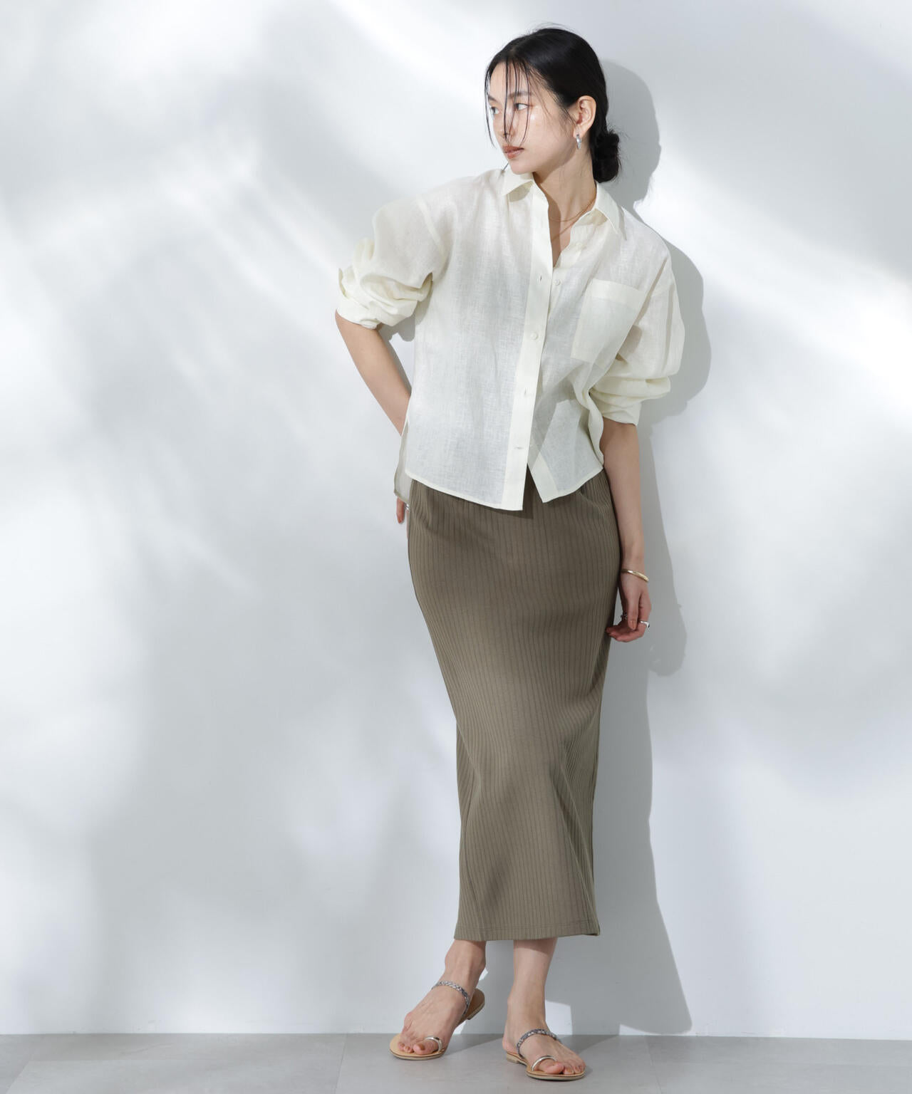 Anti Soaked(R) 汗染み防止リブタイトスカート(セットアップ可) 6695130302