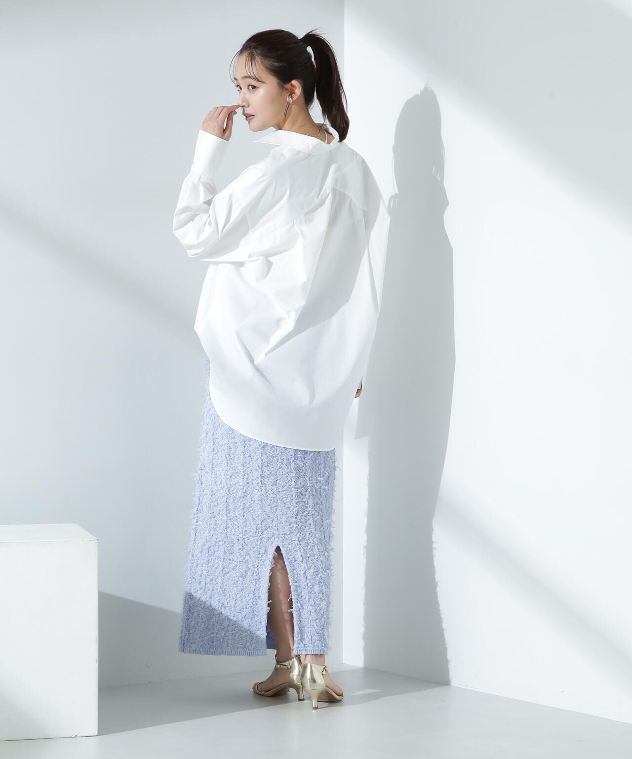 チュールモールニットスカート(セットアップ可) 6695130303