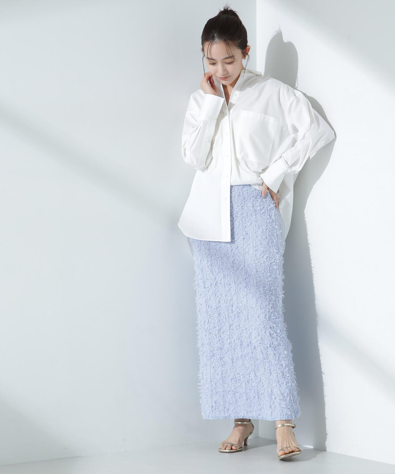 チュールモールニットスカート(セットアップ可) 6695130303