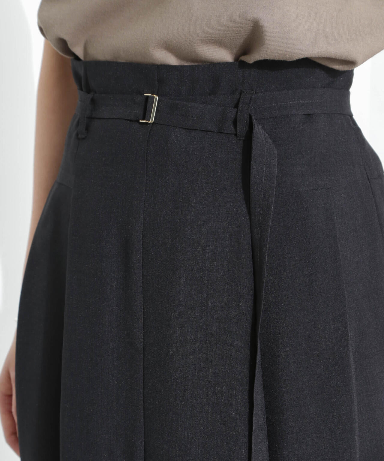 メランジドライ ベルト付きソフトコクーンスカート(セットアップ可) 6695130304