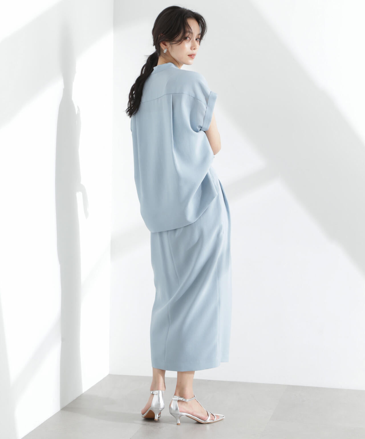 メランジドライ ベルト付きソフトコクーンスカート(セットアップ可) 6695130304