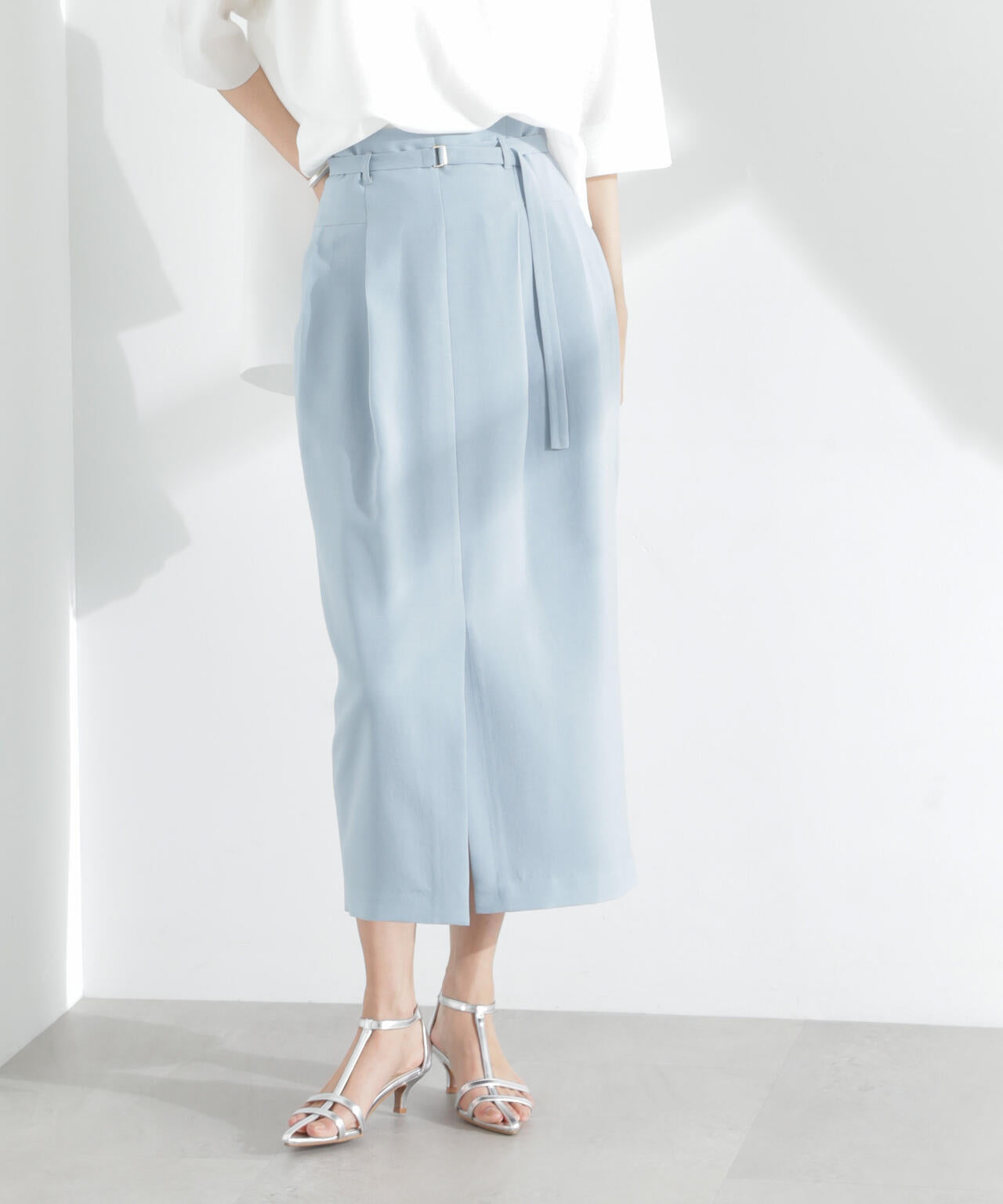 メランジドライ ベルト付きソフトコクーンスカート(セットアップ可) 6695130304