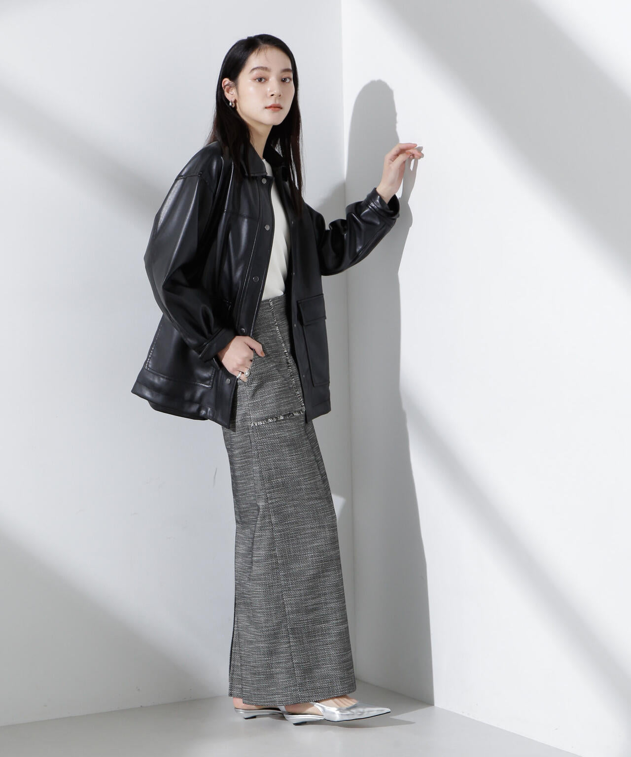 フリンジアウトポケットIラインスカート 6695130309