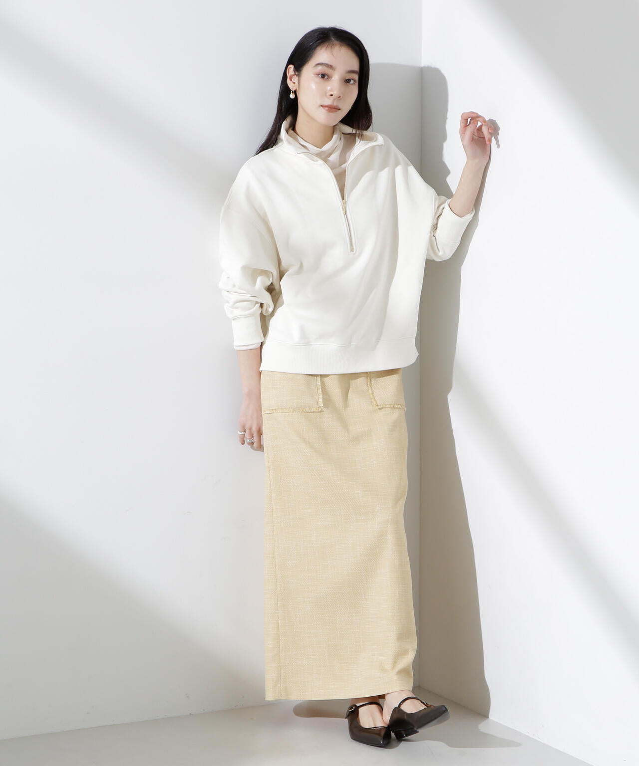 フリンジアウトポケットIラインスカート 6695130309