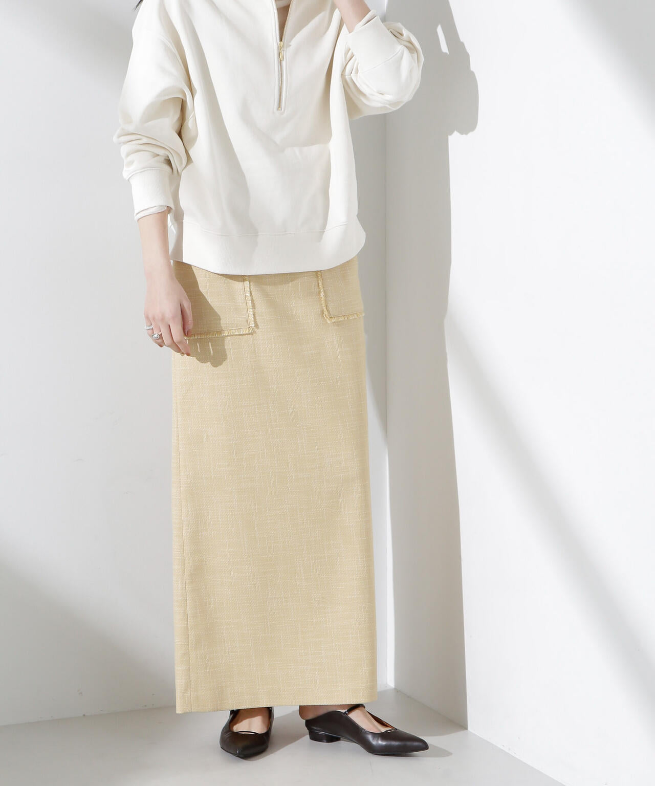 フリンジアウトポケットIラインスカート 6695130309