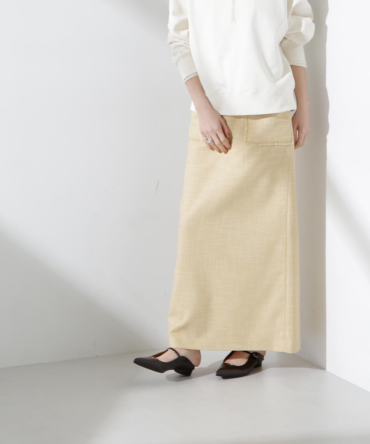 フリンジアウトポケットIラインスカート 6695130309