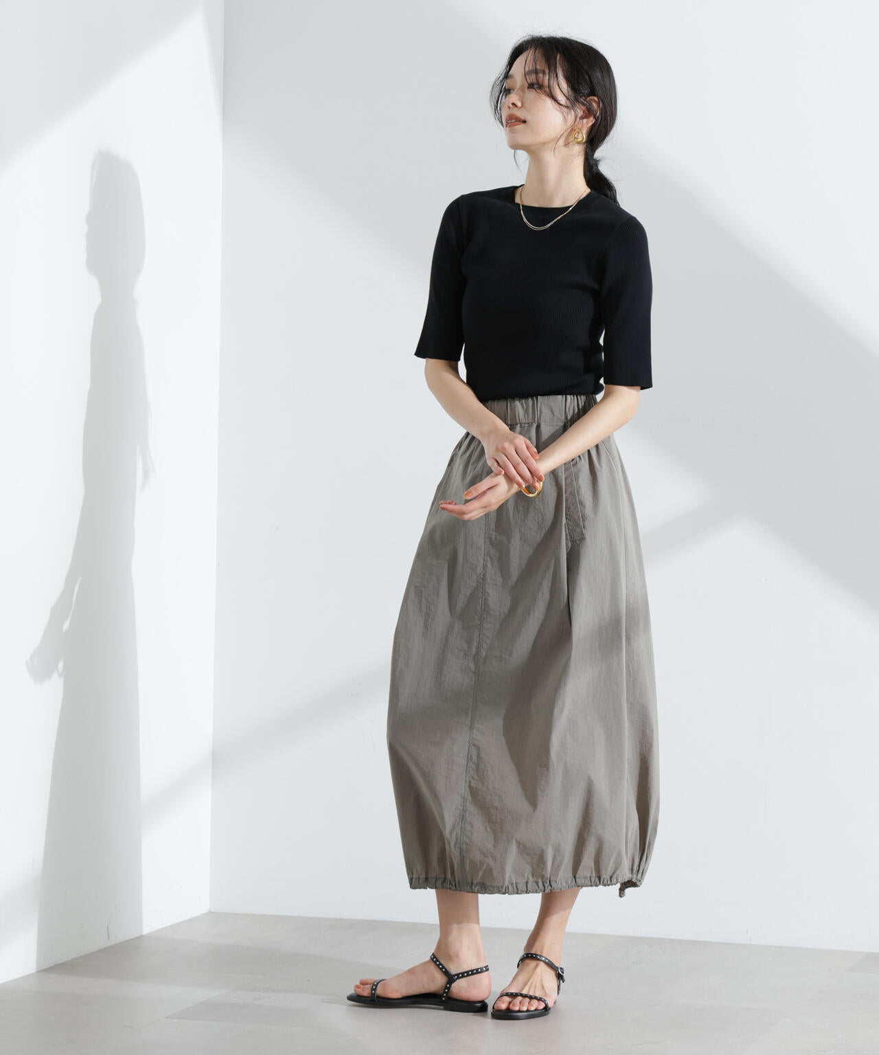 ナイロンワッシャードロストロングスカート 6695130310