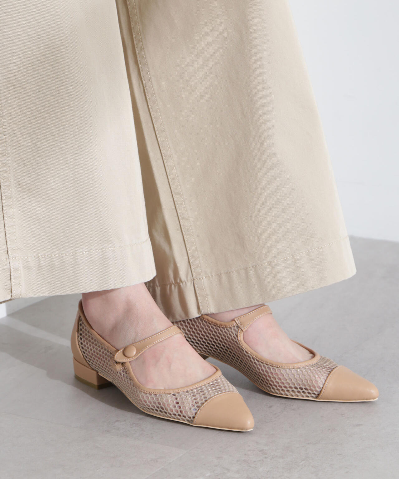 メッシュフラットパンプス 6695133302