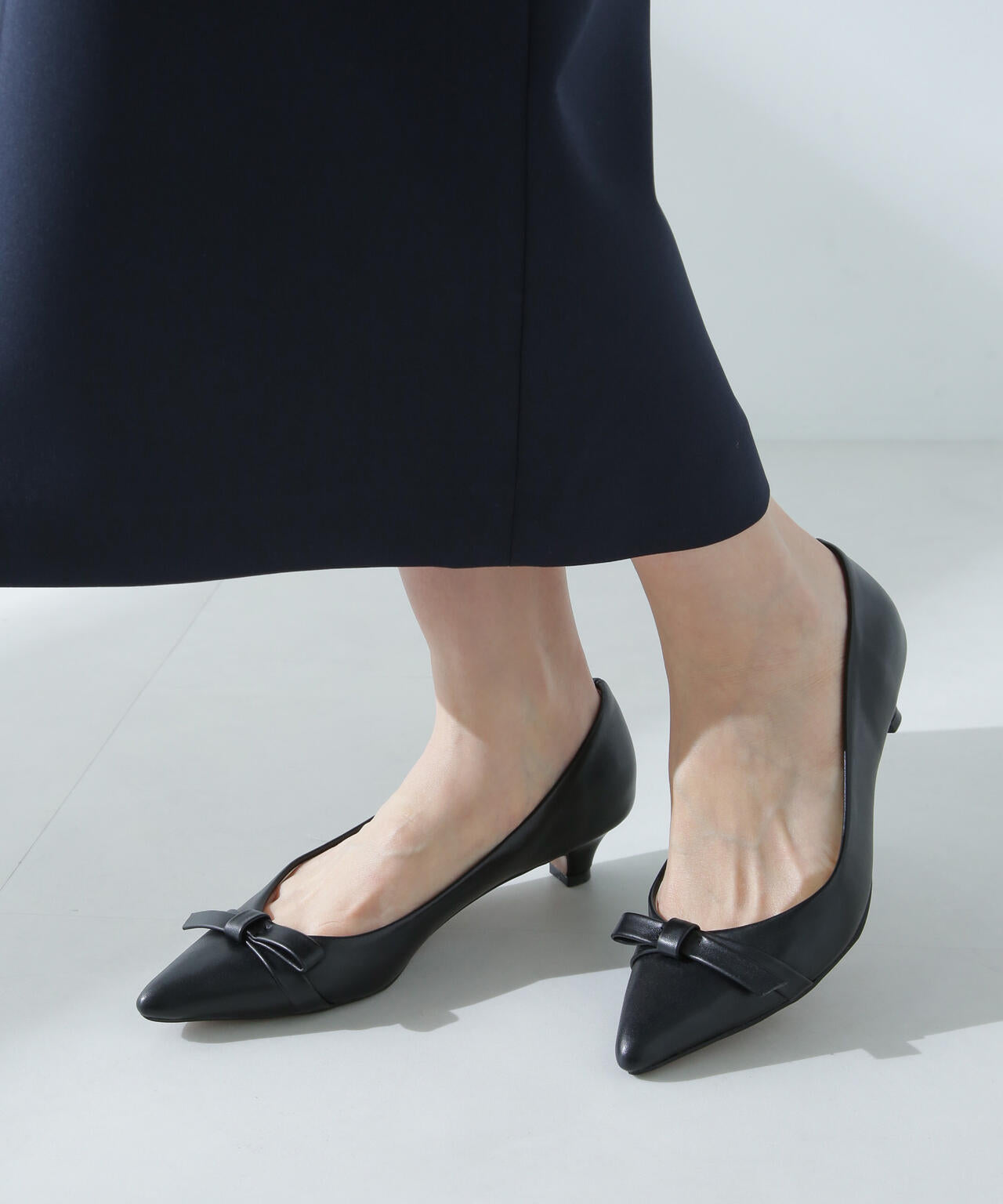 リボンローヒールパンプス 6695133308