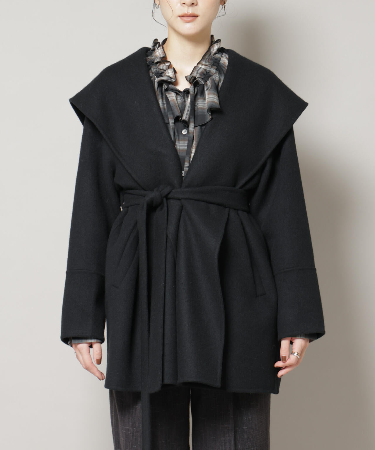 SUPER110blend リバーショールミディコート 6695211302