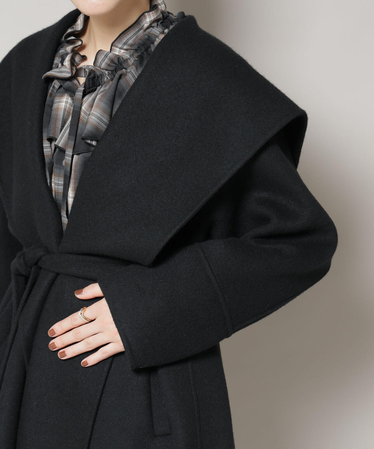 SUPER110blend リバーショールミディコート 6695211302