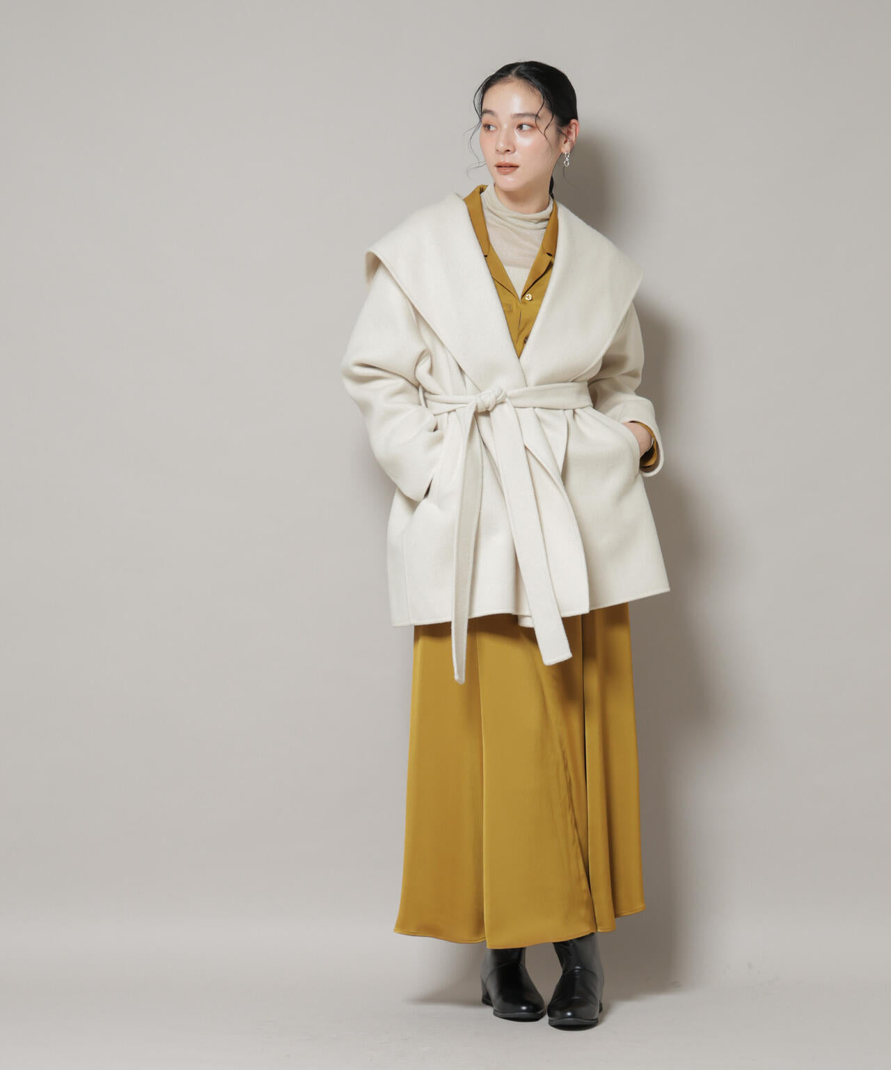 SUPER110blend リバーショールミディコート 6695211302