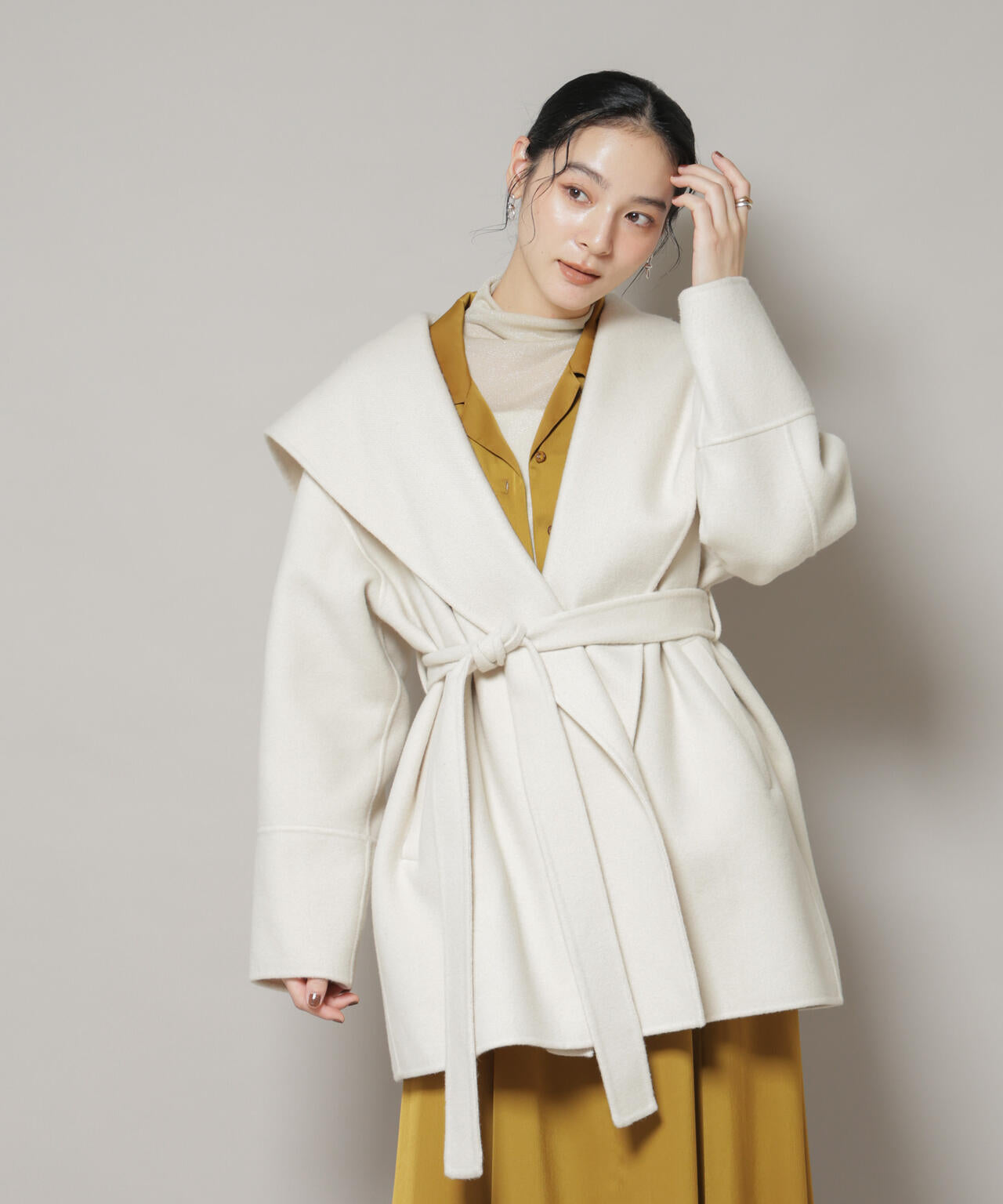 SUPER110blend リバーショールミディコート 6695211302