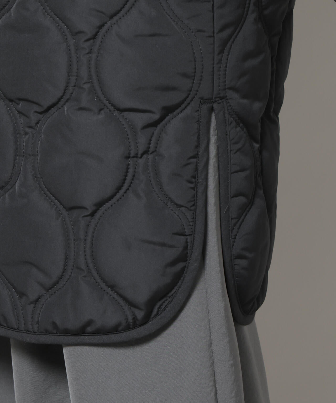 異素材コンビキルティングノーカラーコート 6695211305