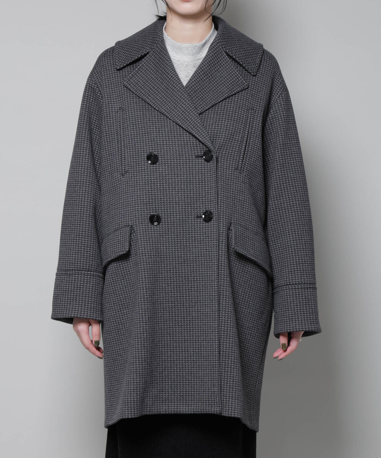 オーバーサイズポケットチェックコート 6695211308