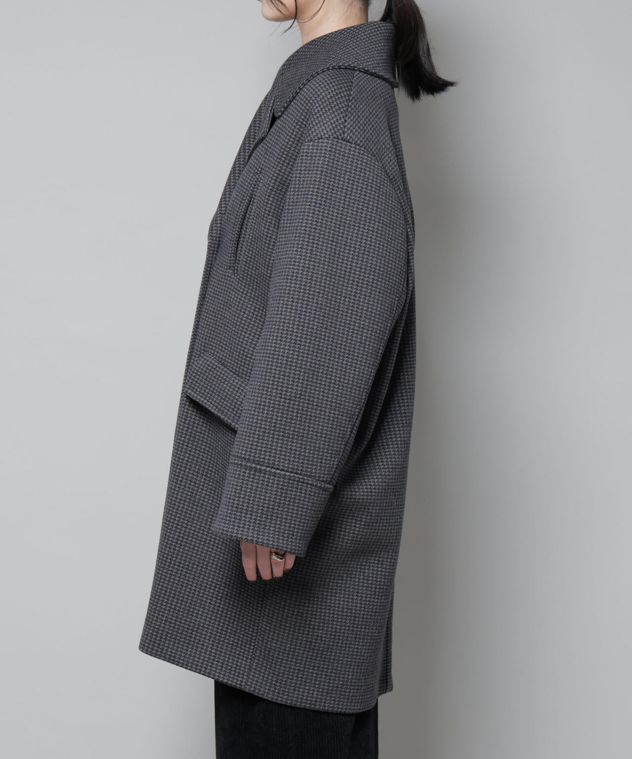 オーバーサイズポケットチェックコート 6695211308