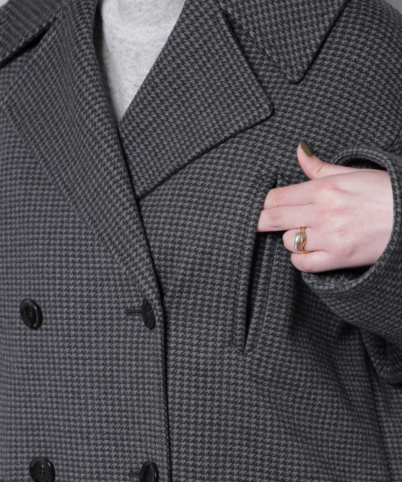 オーバーサイズポケットチェックコート 6695211308