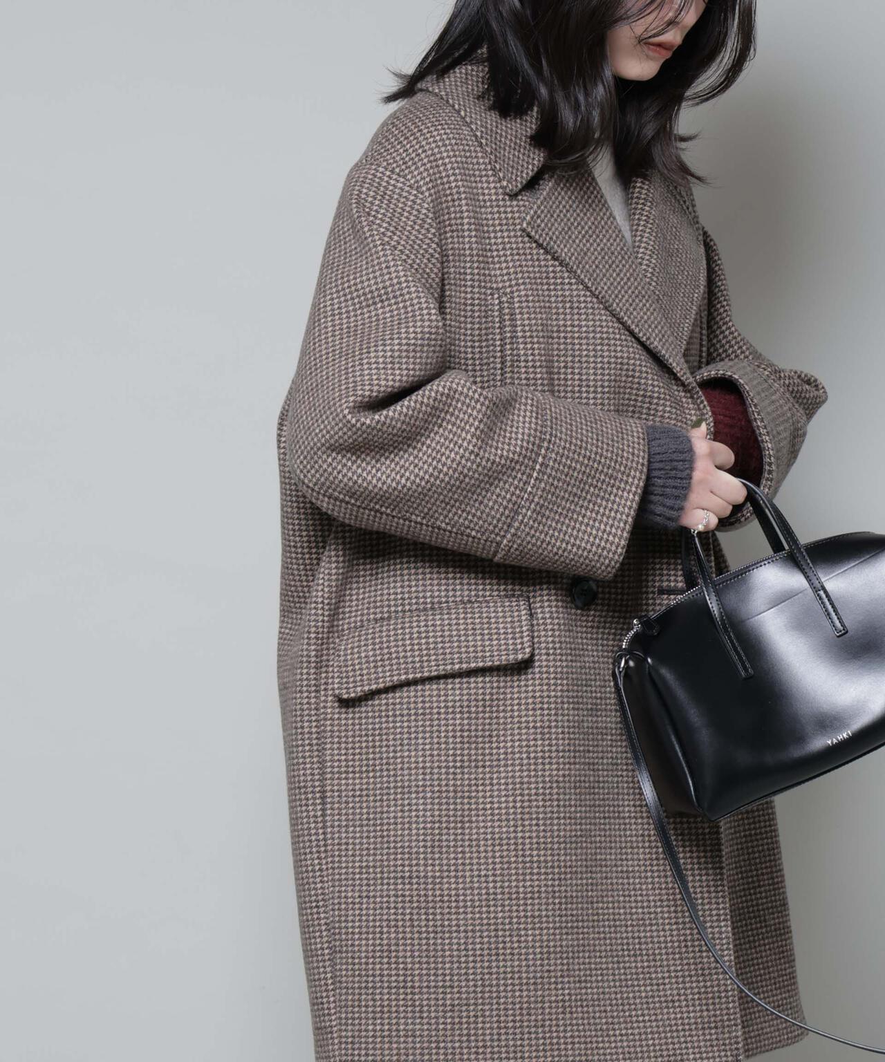 オーバーサイズポケットチェックコート 6695211308