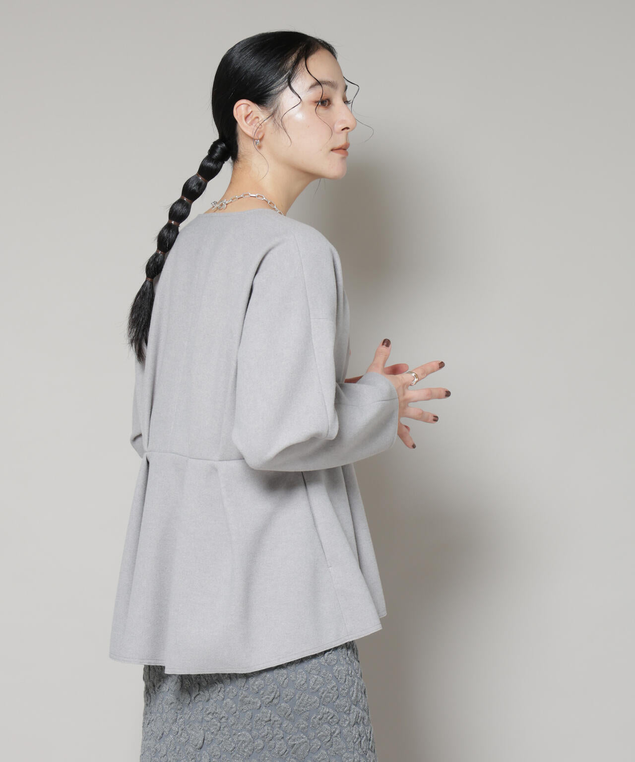 ニードルジャージーペプラムブルゾン 6695212304