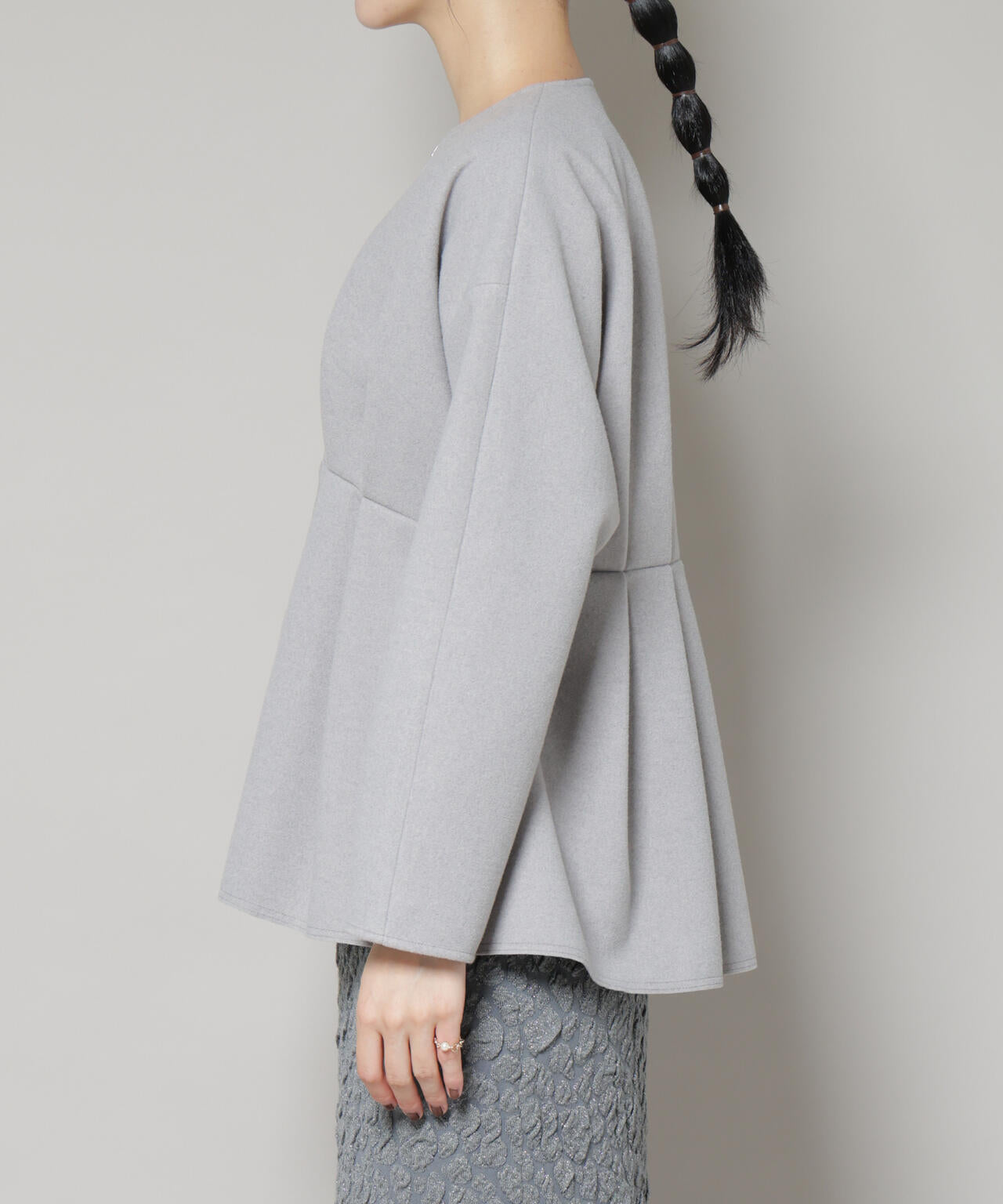 ニードルジャージーペプラムブルゾン 6695212304