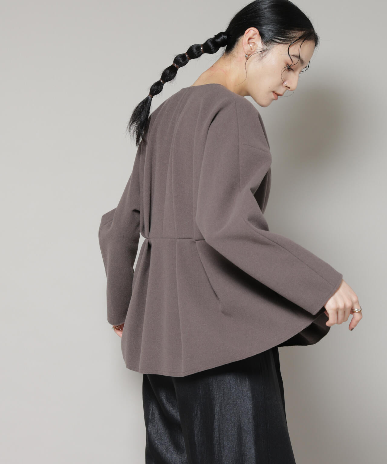 ニードルジャージーペプラムブルゾン 6695212304