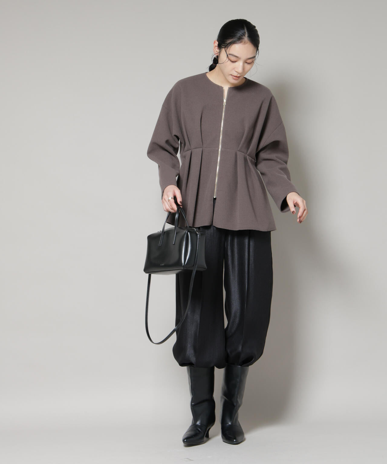 ニードルジャージーペプラムブルゾン 6695212304