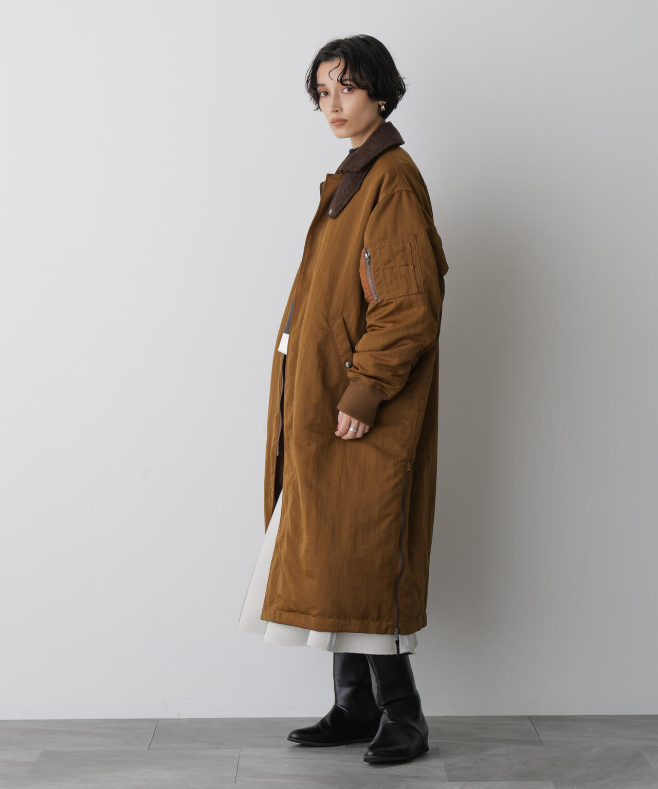 「STEVELOUR」「西川ダウン(R)」ミリタリーロングコート 6695214305