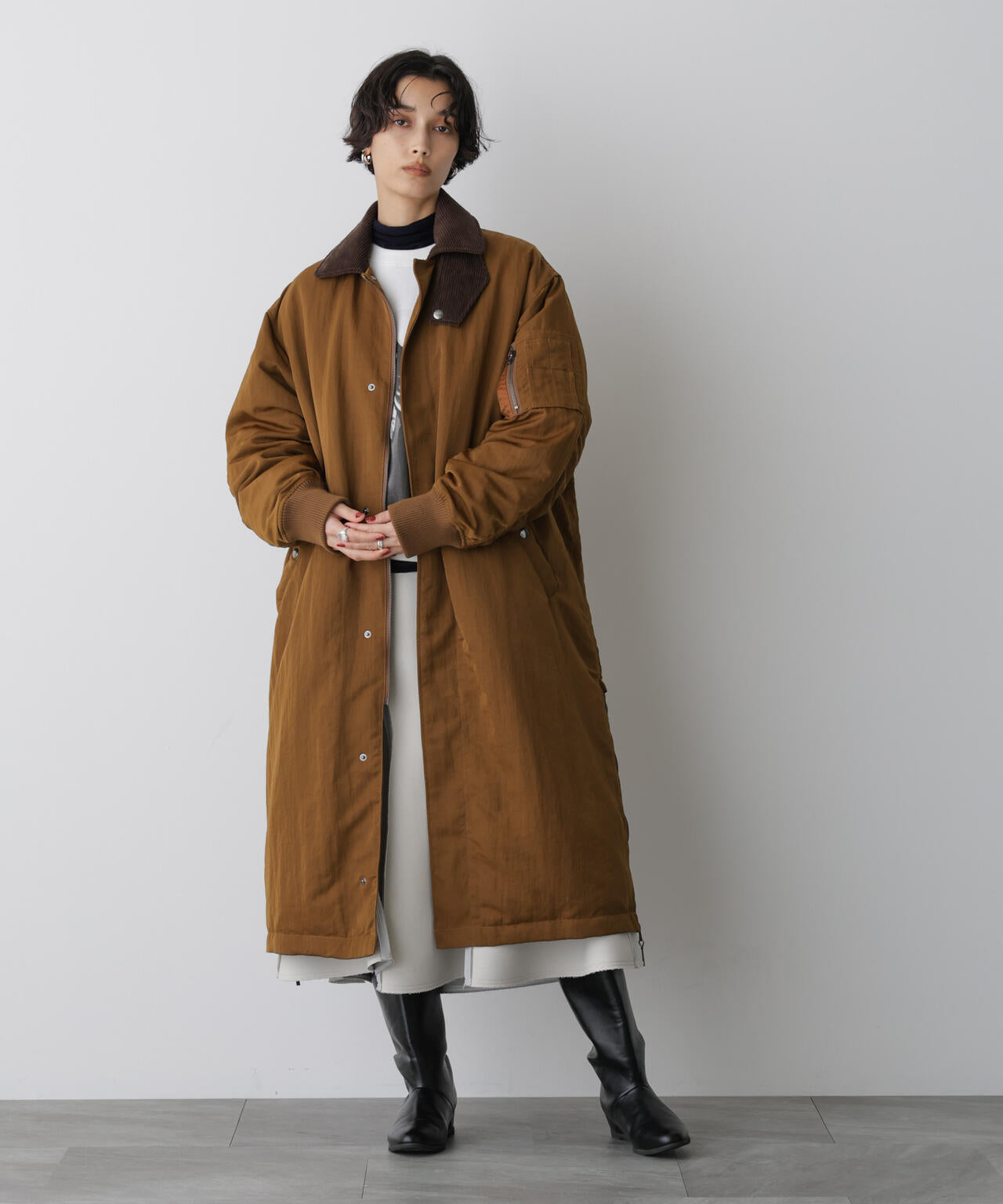 「STEVELOUR」「西川ダウン(R)」ミリタリーロングコート 6695214305