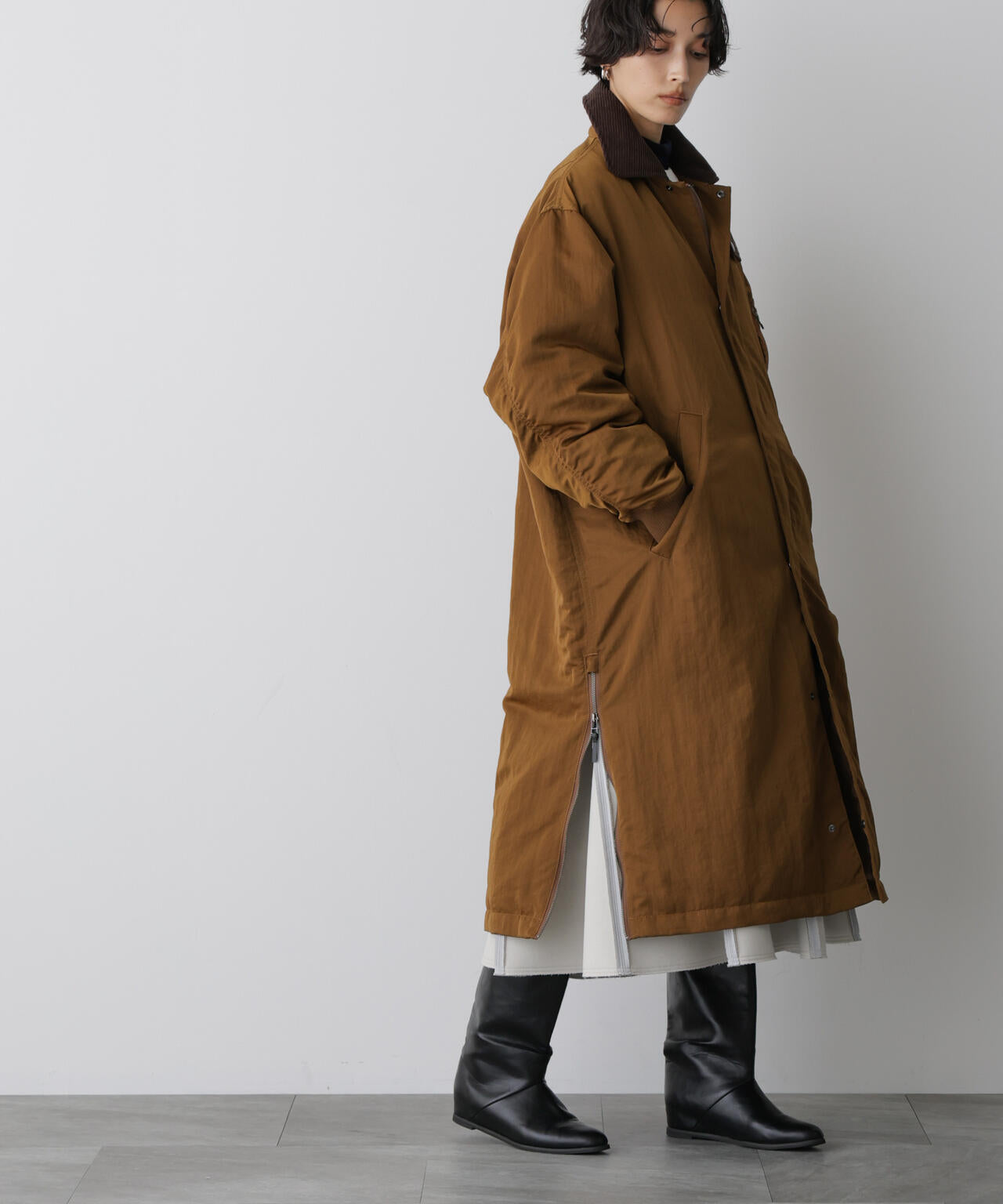 「STEVELOUR」「西川ダウン(R)」ミリタリーロングコート 6695214305