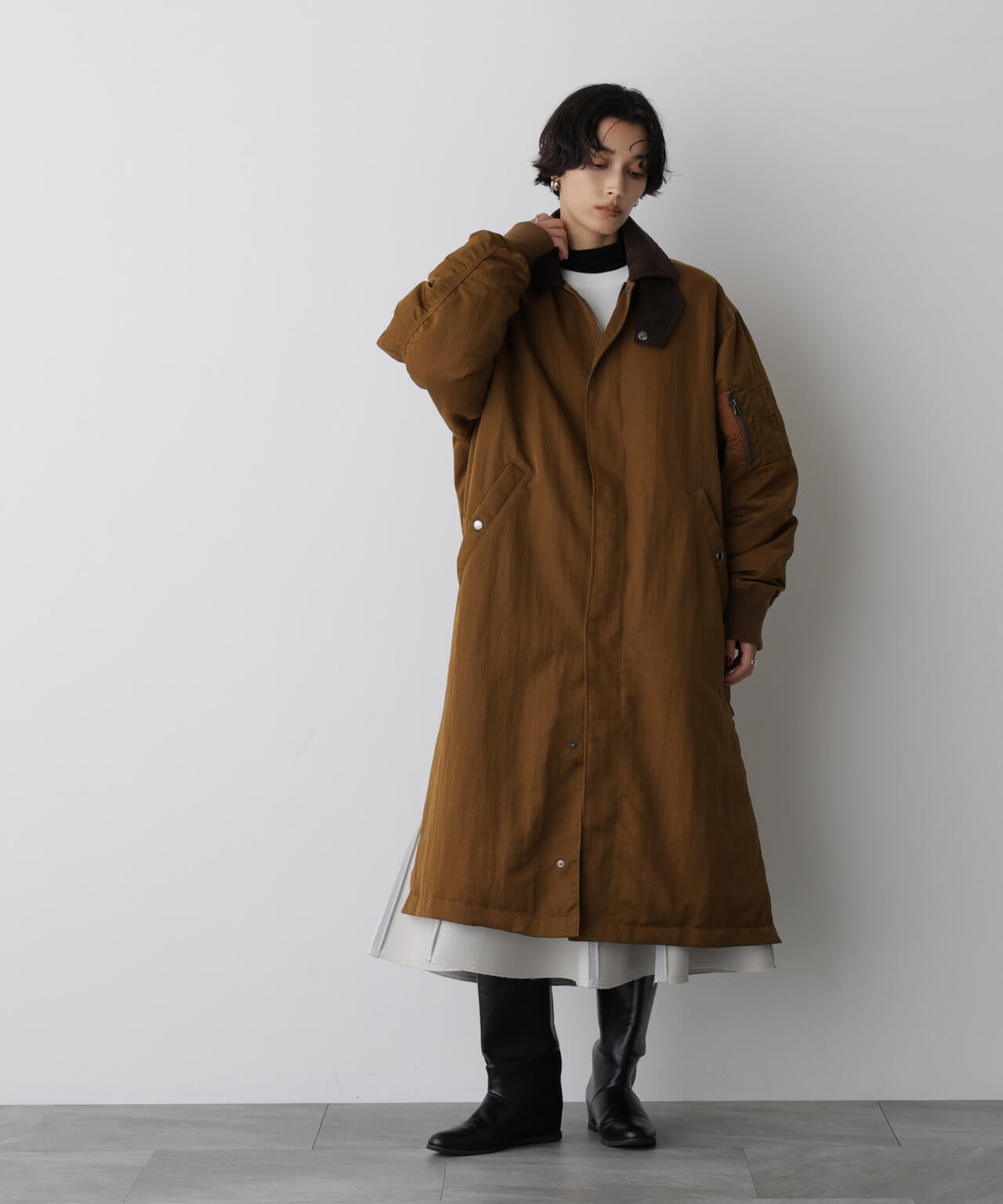 「STEVELOUR」「西川ダウン(R)」ミリタリーロングコート 6695214305