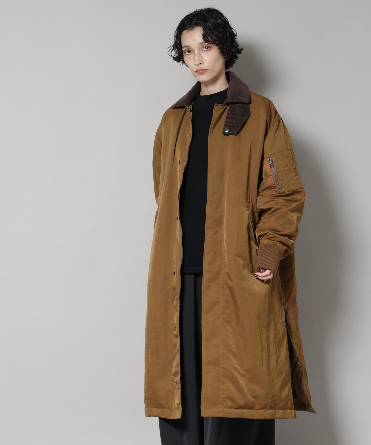 「STEVELOUR」「西川ダウン(R)」ミリタリーロングコート 6695214305