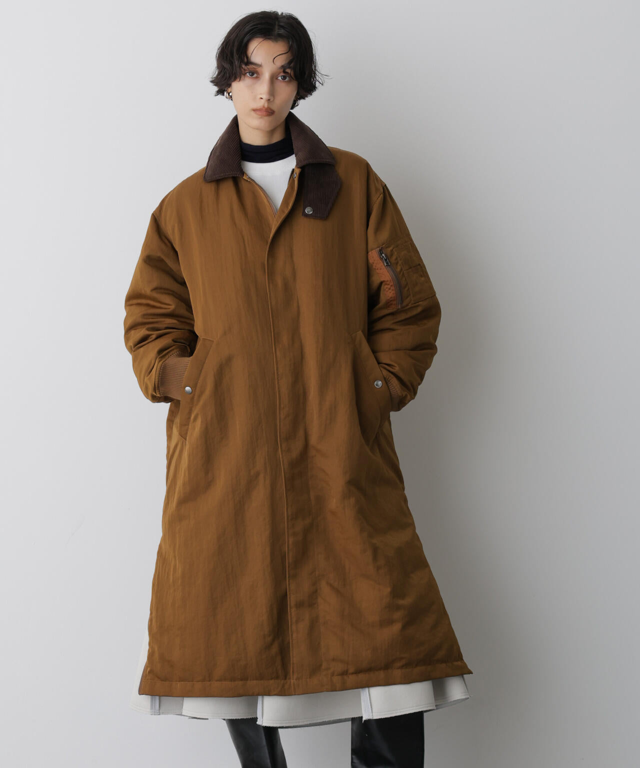 「STEVELOUR」「西川ダウン(R)」ミリタリーロングコート 6695214305