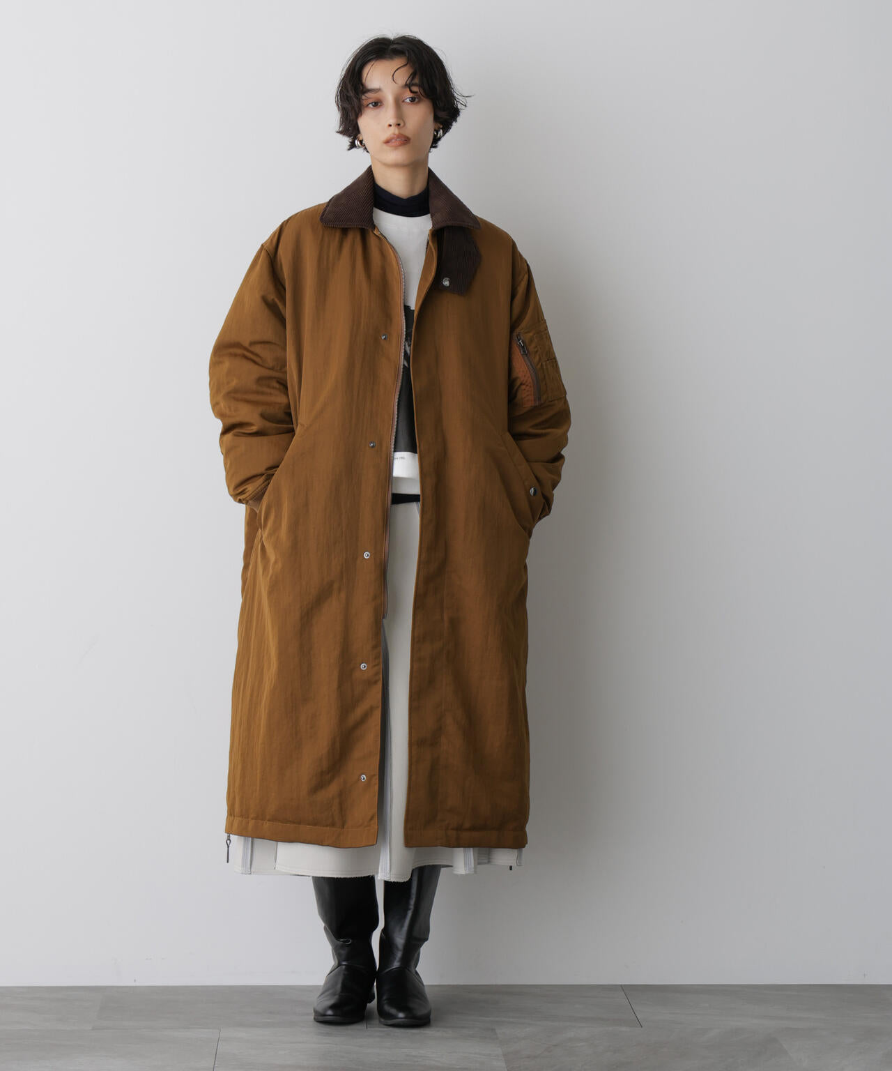 「STEVELOUR」「西川ダウン(R)」ミリタリーロングコート 6695214305