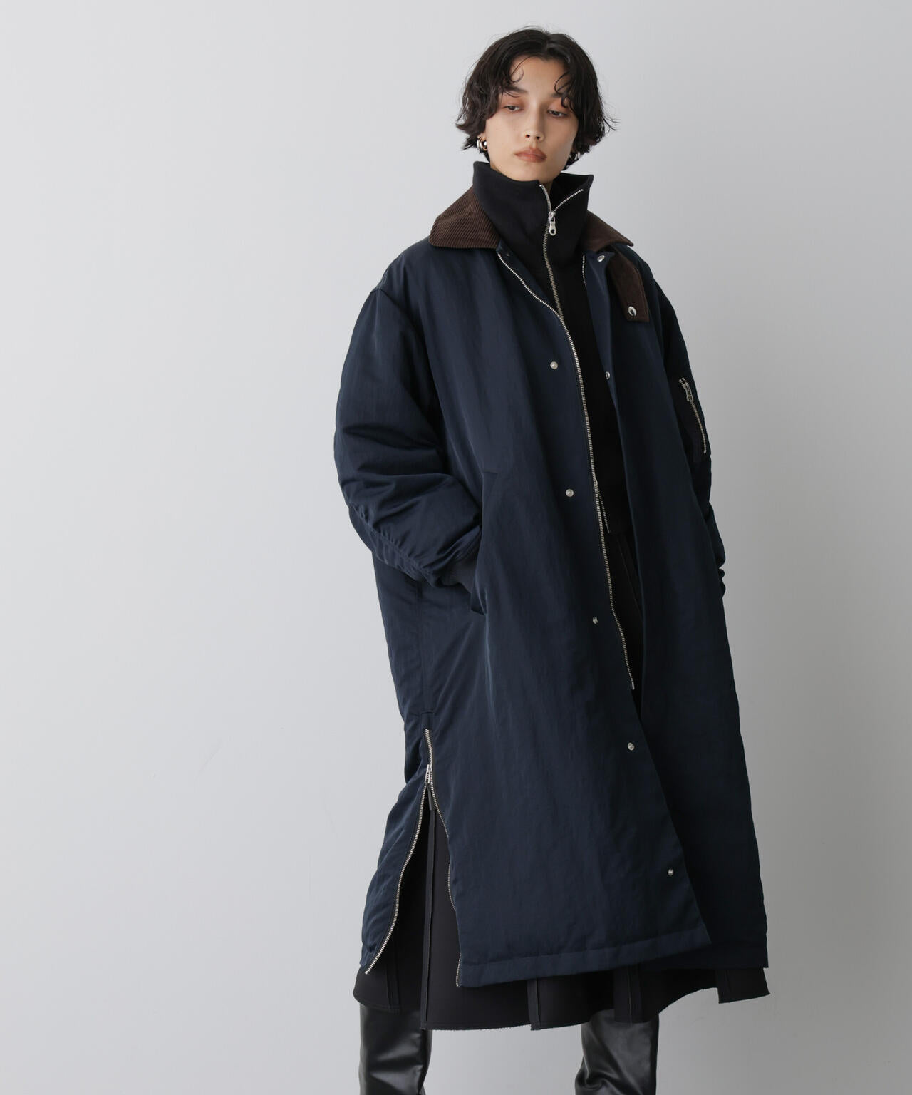 「STEVELOUR」「西川ダウン(R)」ミリタリーロングコート 6695214305