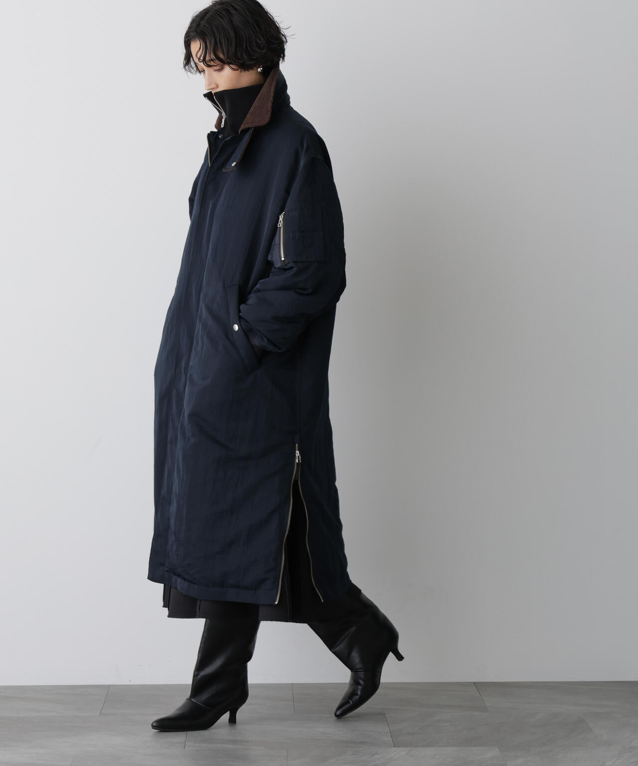 「STEVELOUR」「西川ダウン(R)」ミリタリーロングコート 6695214305