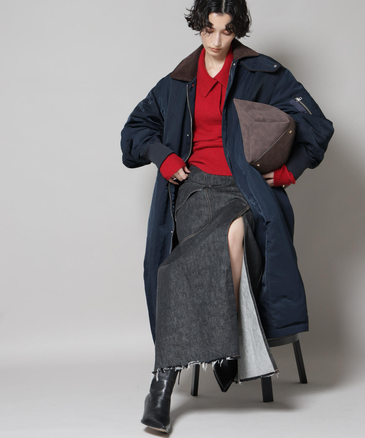 「STEVELOUR」「西川ダウン(R)」ミリタリーロングコート 6695214305