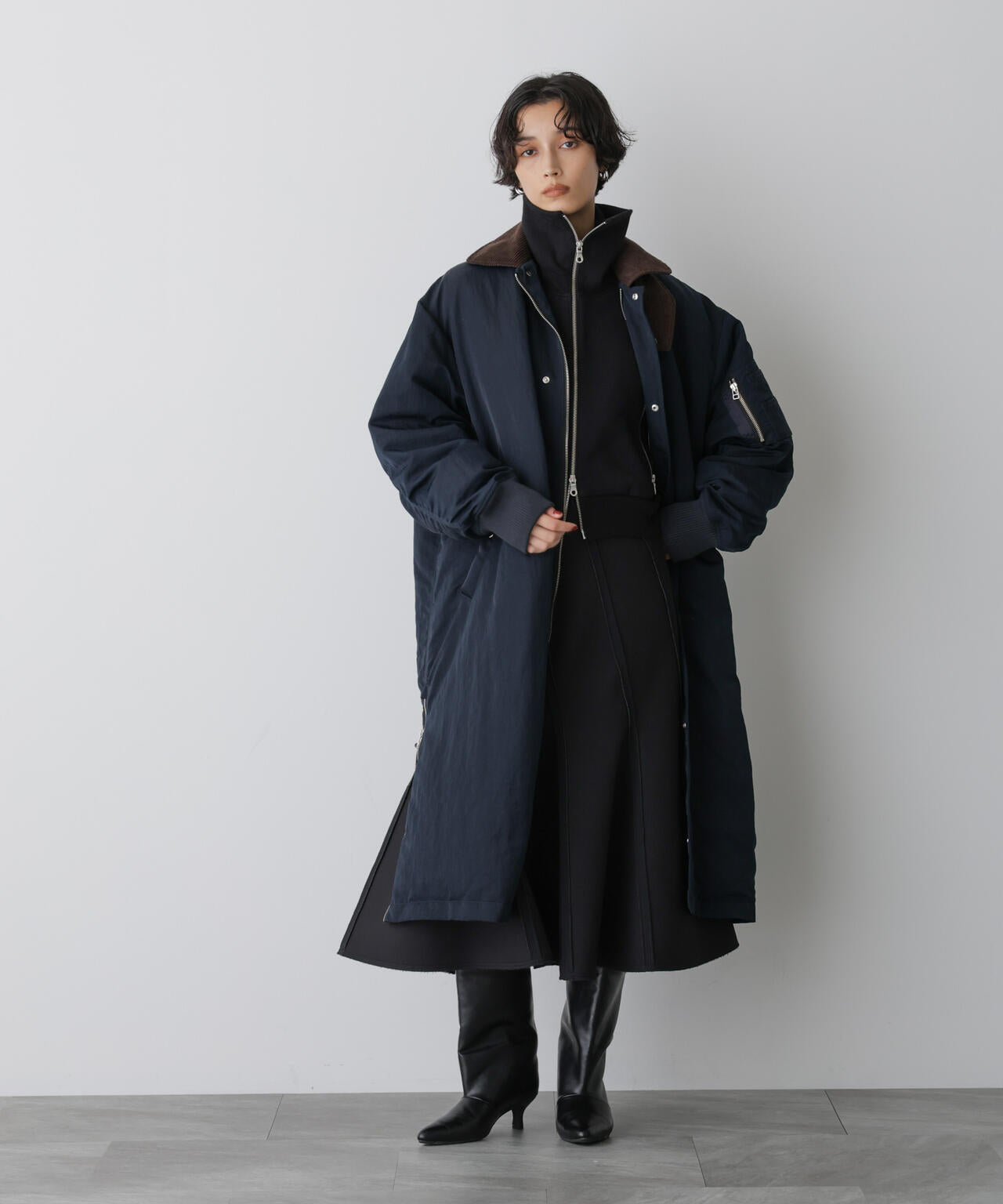 「STEVELOUR」「西川ダウン(R)」ミリタリーロングコート 6695214305